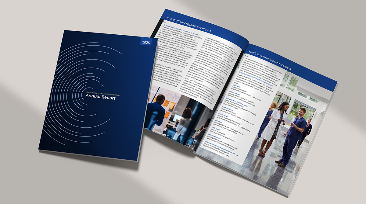 2025 Health Workforce Research Center Cover and Interior Spread photo